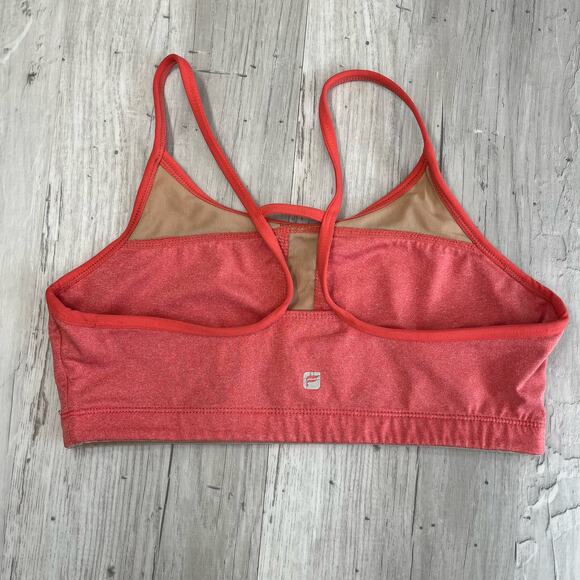 Fabletics Ayni Breathable Compression Pink Coral Sports Bra - Picture 2 of 5